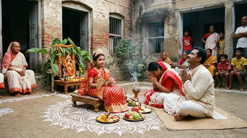 ‘Daughter as Lakshmi, a prayer against violence against women’: Bengal couple worships 8-year-old daughter